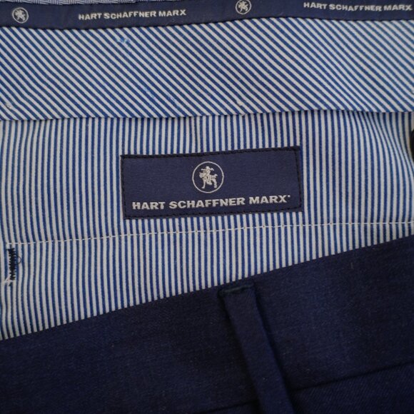 Hart Schaffner Marx Wool Blue Dress Pants Trousers 40 / 32 Mid Rise Flat Front - Picture 9 of 9